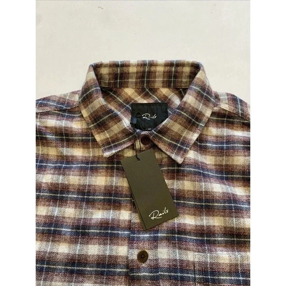 Rails Men's Purple Plaid Long Sleeve Button Front Forrest Shirt Medium NWT - Picture 5 of 11